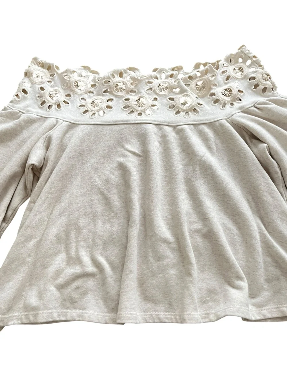 Anthropologie Maeve Eyelet Babydoll Blouse